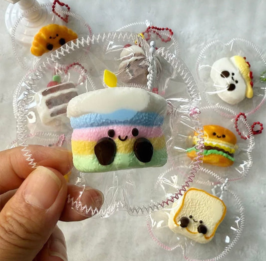 Simulation food toy series: Rainbow Cake Squeeze and Play